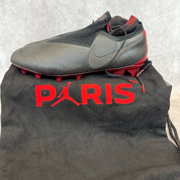 Phantom Vision Elite DF SE FG Jordan X PSG Soccer Cleat in Black and Red
